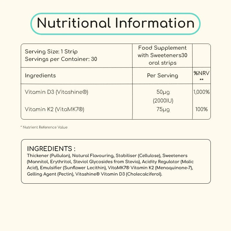 Pro Strip Vitamin D3+K2